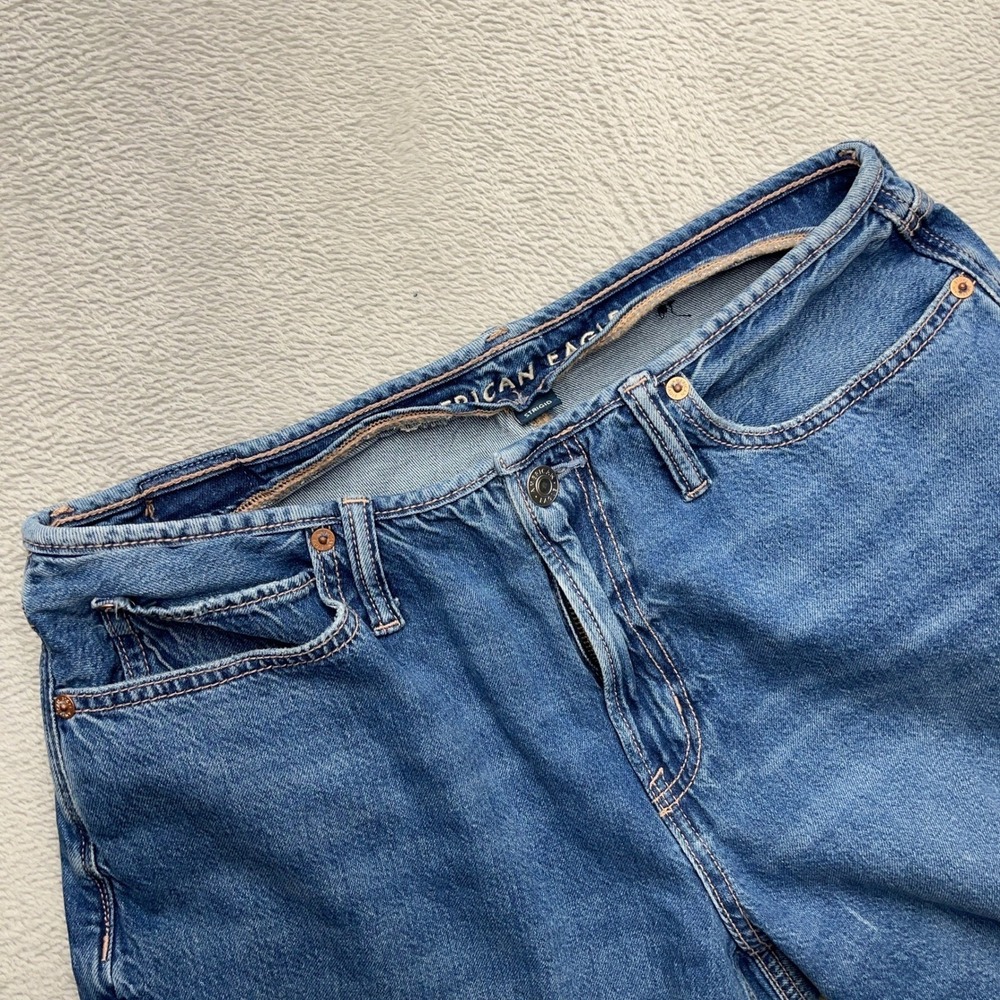 American Eagle Womens Low Rise Ultra Wide Leg Jeans Size 6 Blue Denim - Picture 2 of 10
